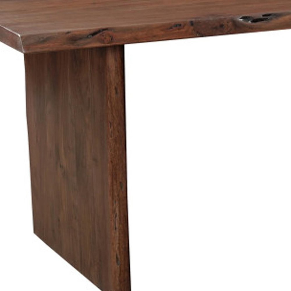 Nine Piece Brown Solid Wood Dining Set with Eight Chairs HomeRoots