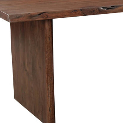 Nine Piece Brown Solid Wood Dining Set with Eight Chairs HomeRoots