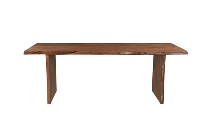 Nine Piece Brown Solid Wood Dining Set with Eight Chairs HomeRoots