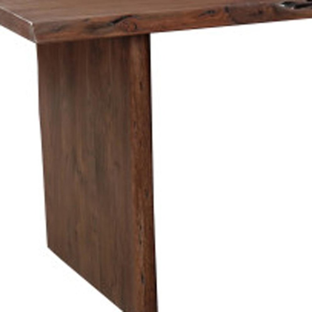 Nine Piece Brown Solid Wood Dining Set with Eight Chairs HomeRoots