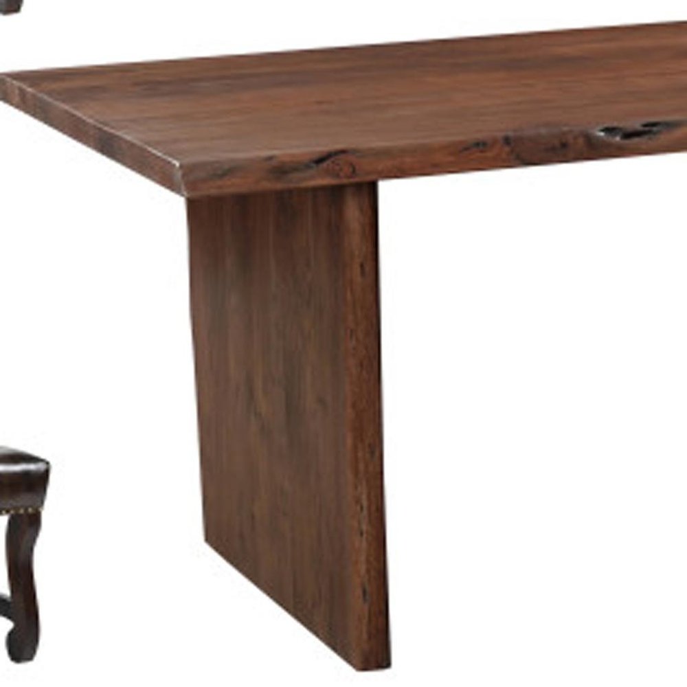 Nine Piece Brown Solid Wood Dining Set with Eight Chairs HomeRoots