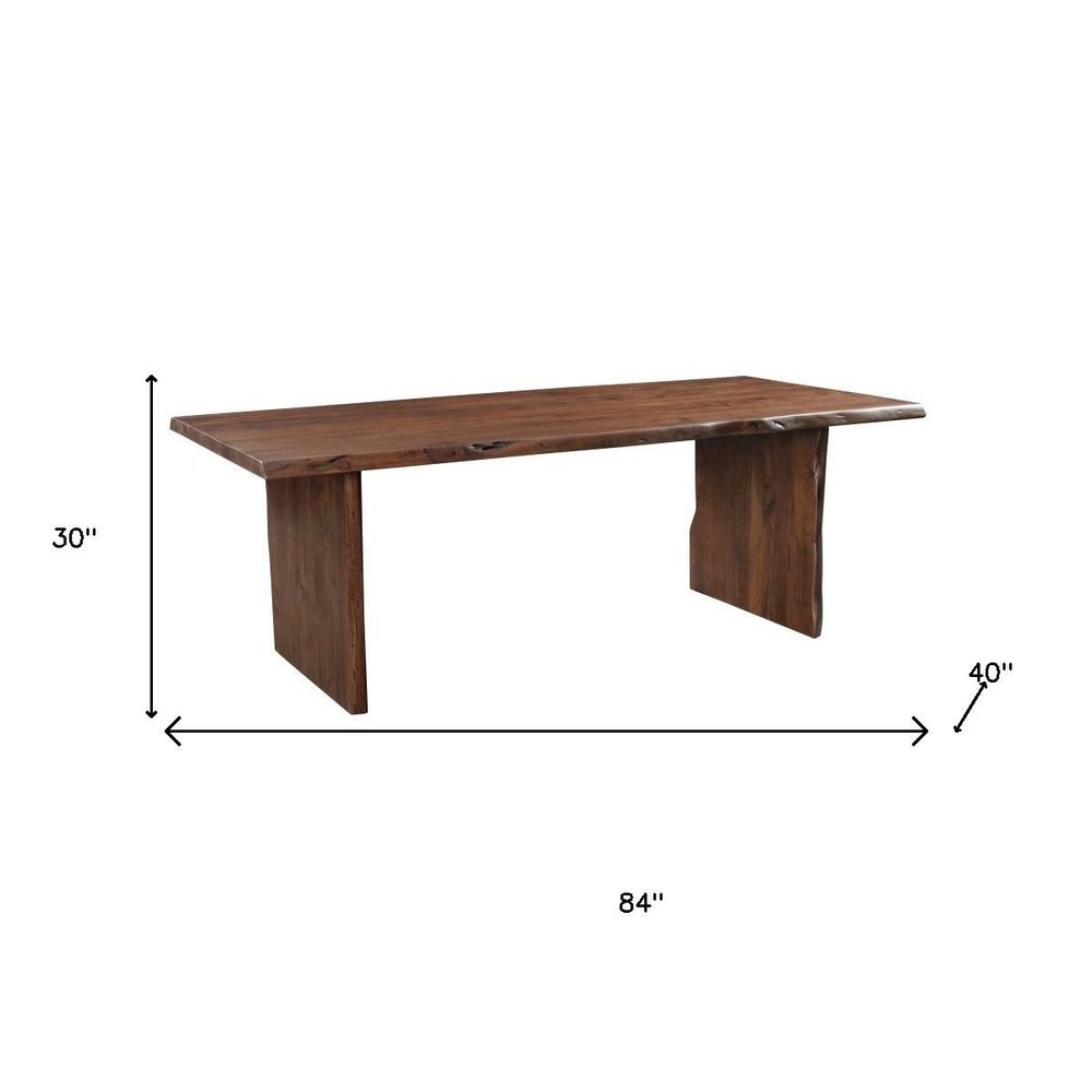 Nine Piece Brown Solid Wood Dining Set with Eight Chairs HomeRoots