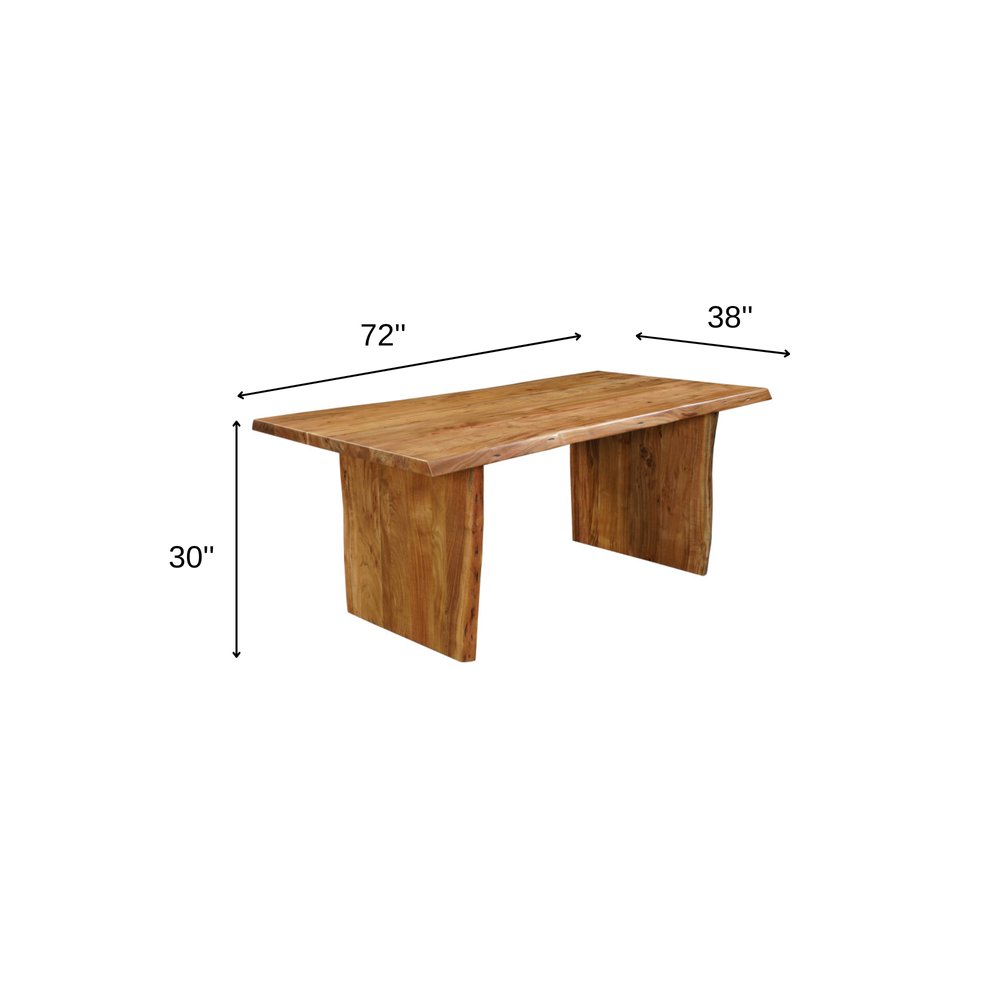 72" Natural Solid Wood Live Edge Sled Base Dining Table — view 10