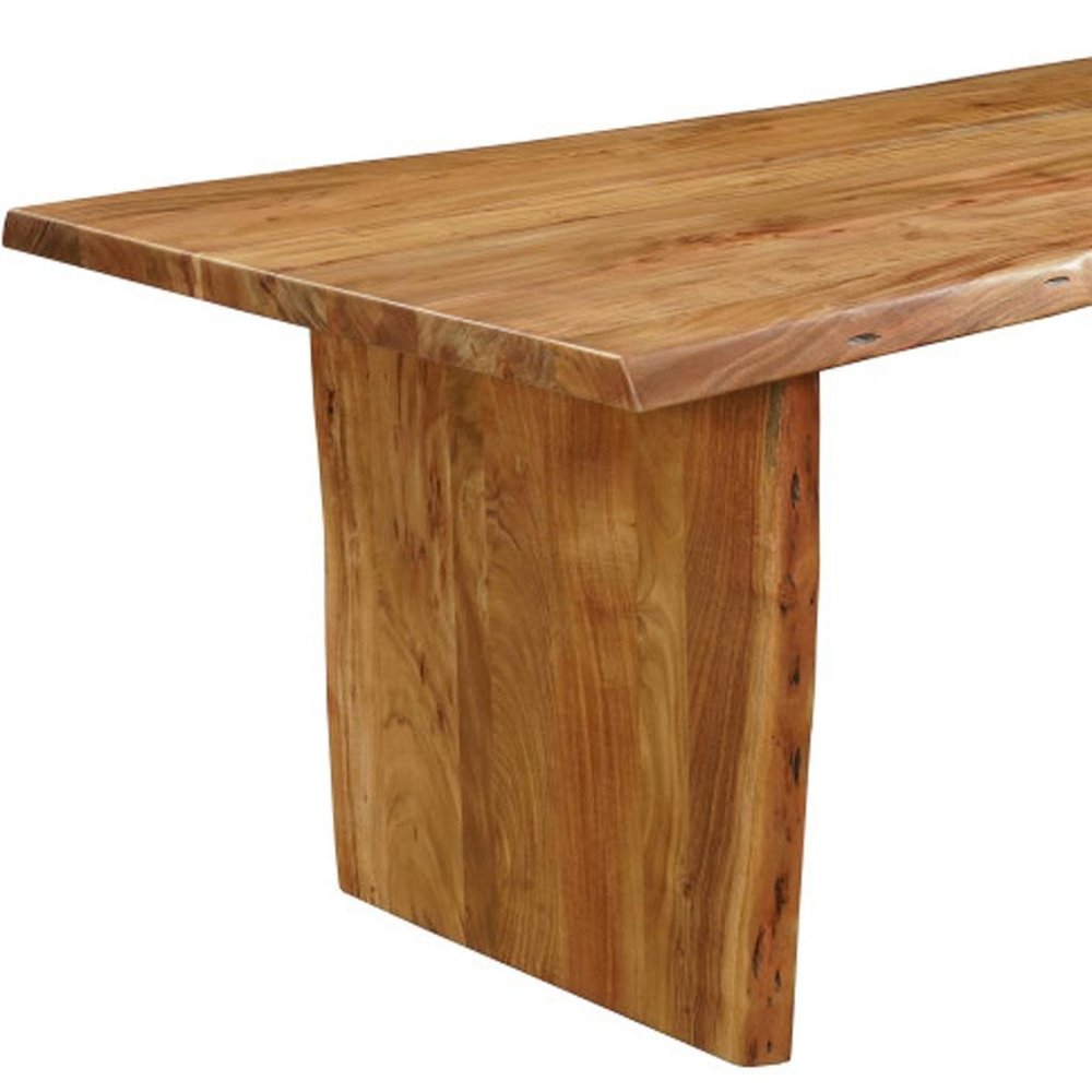 72" Natural Solid Wood Live Edge Sled Base Dining Table — view 6