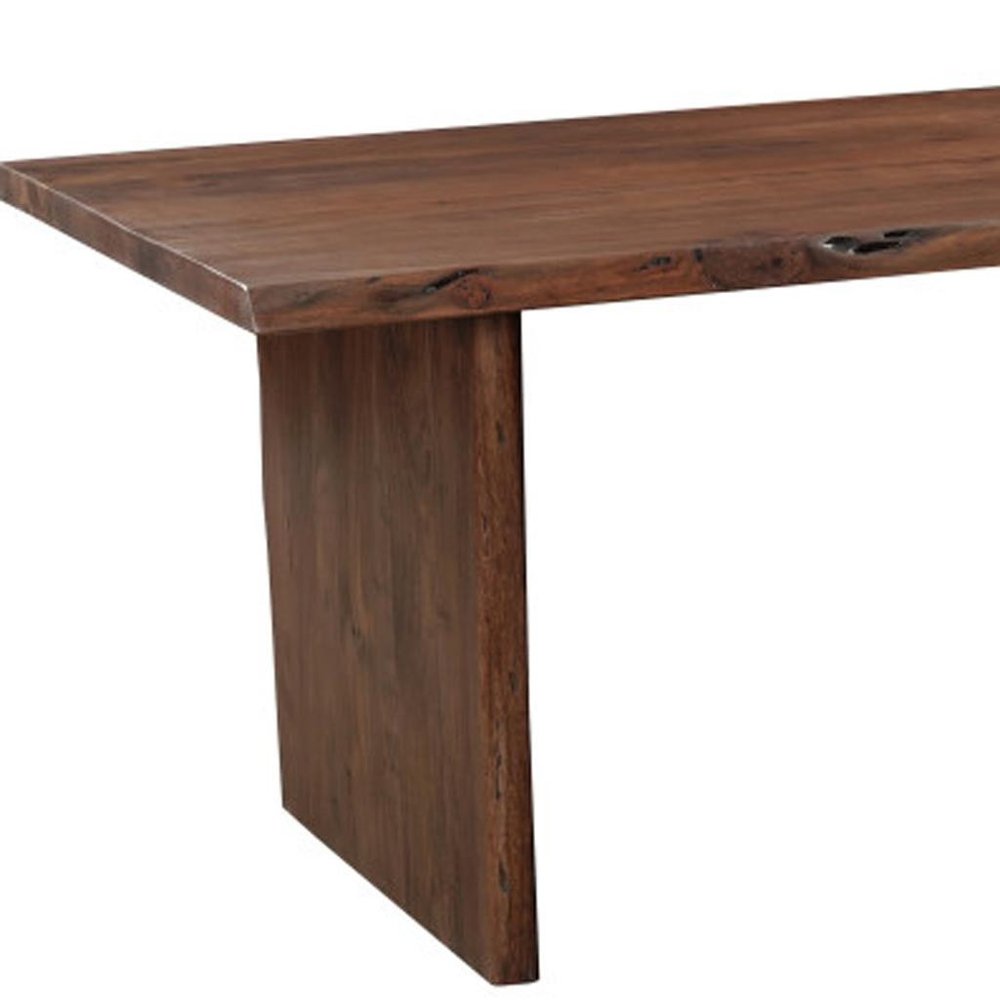 84" Brown Solid Wood Live Edge Sled Base Dining Table — view 6