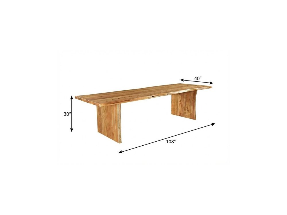 108" Natural Solid Wood Live Edge Sled Base Dining Table — view 12