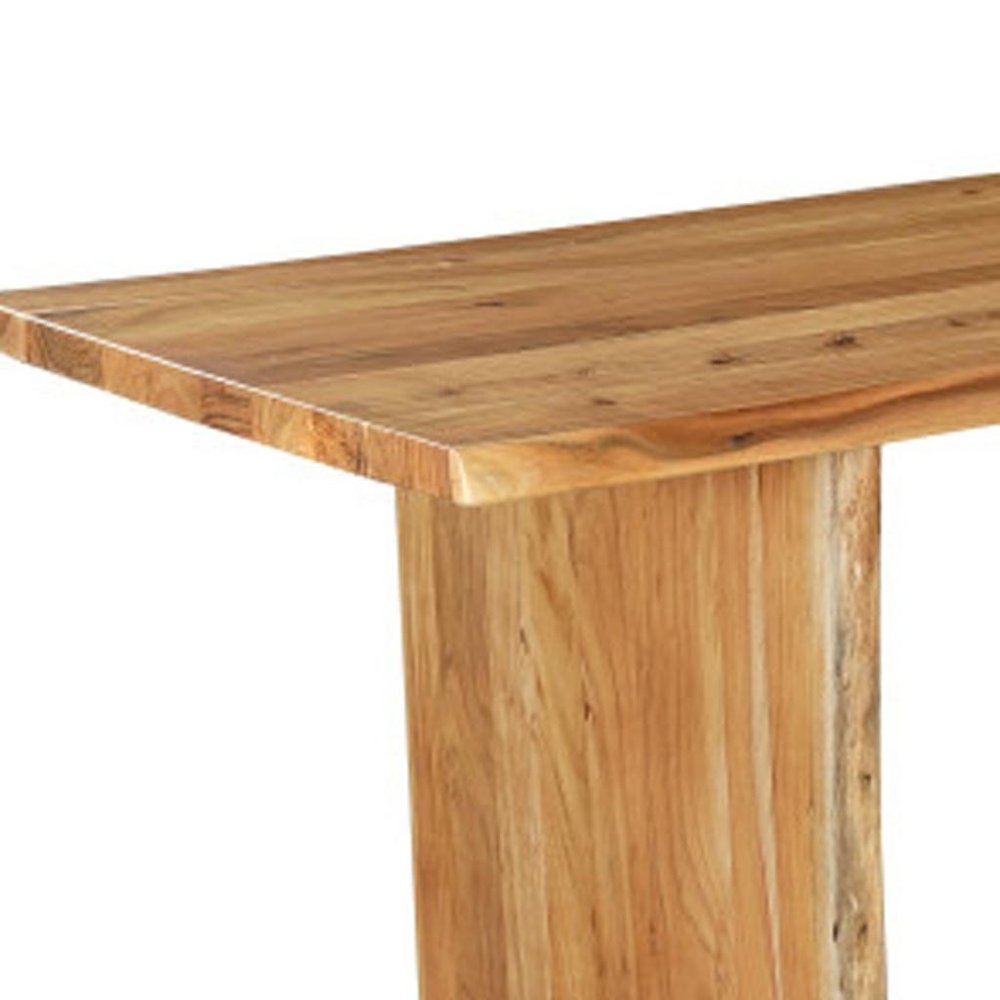 108" Natural Solid Wood Live Edge Sled Base Dining Table — view 9