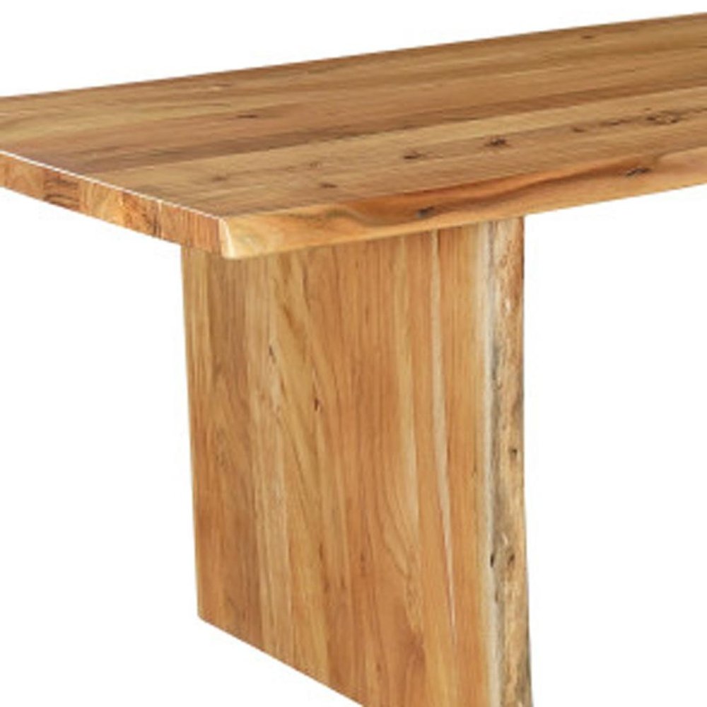 120" Brown Solid Wood Live Edge Sled Base Dining Table — view 9