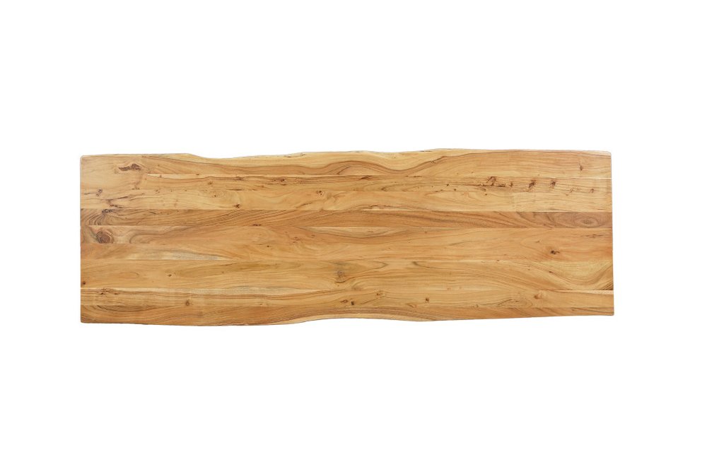 120" Brown Solid Wood Live Edge Sled Base Dining Table — view 5
