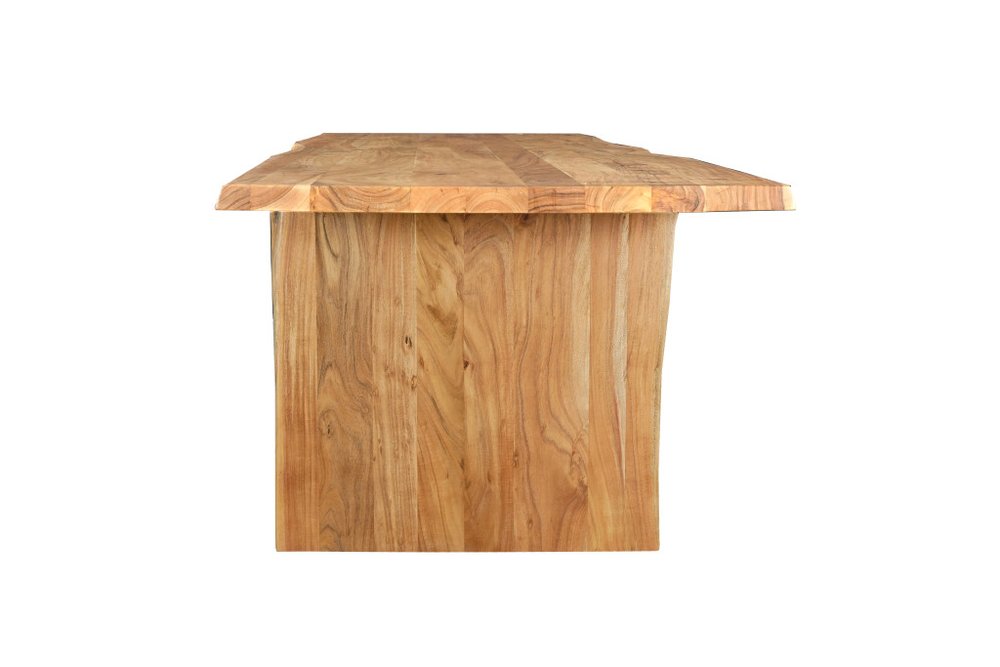 120" Brown Solid Wood Live Edge Sled Base Dining Table — view 6
