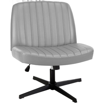19" Gray and Black Tufted Heavy Duty Plastic Swivel Lounge Chair HomeRoots
