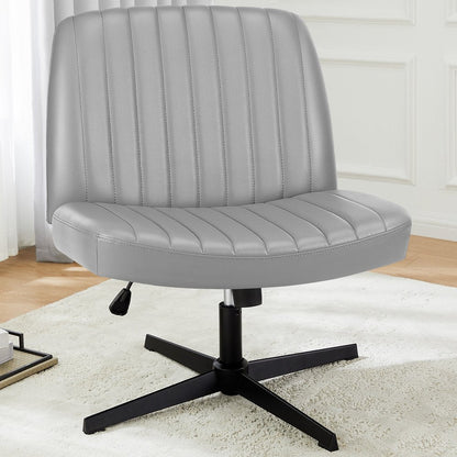 19" Gray and Black Tufted Heavy Duty Plastic Swivel Lounge Chair HomeRoots