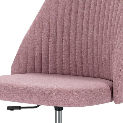 Pink and Silver Adjustable Height Swivel Rolling Office Chair HomeRoots