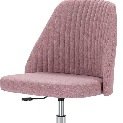 Pink and Silver Adjustable Height Swivel Rolling Office Chair HomeRoots