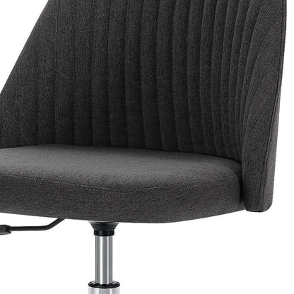 Dark Gray and Silver Adjustable Height Swivel Rolling Office Chair HomeRoots