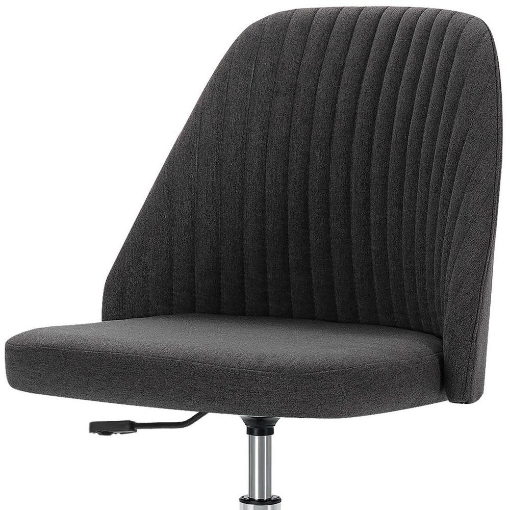 Dark Gray and Silver Adjustable Height Swivel Rolling Office Chair HomeRoots