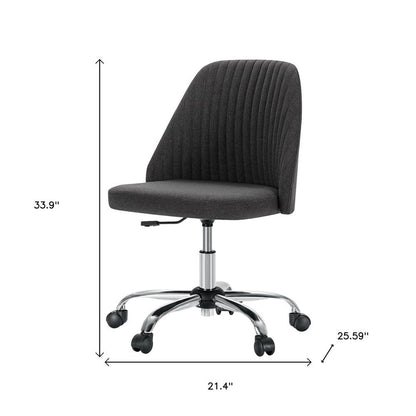 Dark Gray and Silver Adjustable Height Swivel Rolling Office Chair HomeRoots