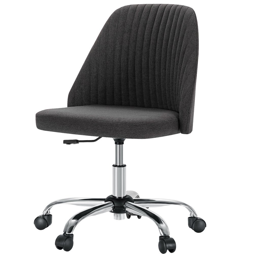Dark Gray and Silver Adjustable Height Swivel Rolling Office Chair HomeRoots