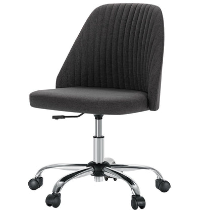 Dark Gray and Silver Adjustable Height Swivel Rolling Office Chair HomeRoots