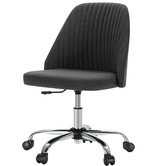 Dark Gray and Silver Adjustable Height Swivel Rolling Office Chair HomeRoots