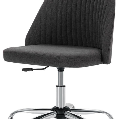 Dark Gray and Silver Adjustable Height Swivel Rolling Office Chair HomeRoots