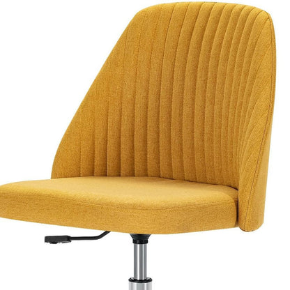 Yellow and Silver Adjustable Height Swivel Rolling Office Chair HomeRoots
