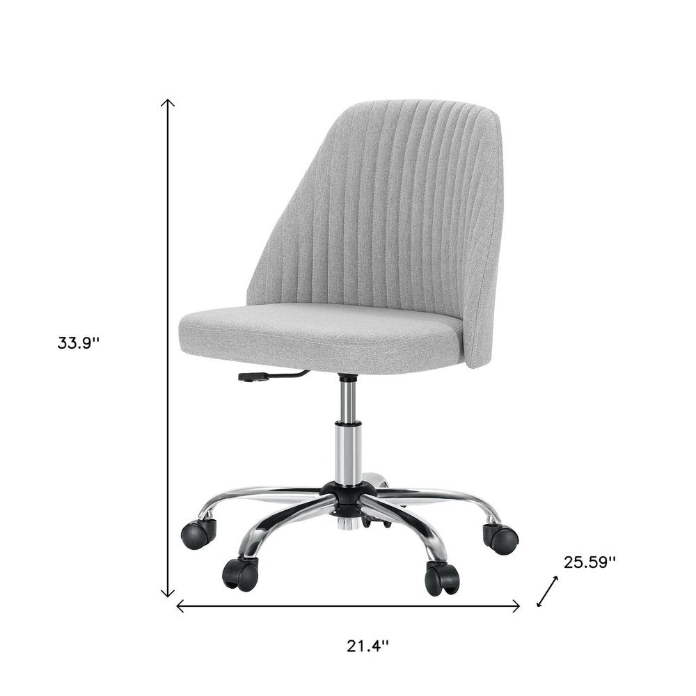 Gray and Silver Adjustable Height Swivel Rolling Office Chair HomeRoots