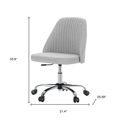 Gray and Silver Adjustable Height Swivel Rolling Office Chair HomeRoots