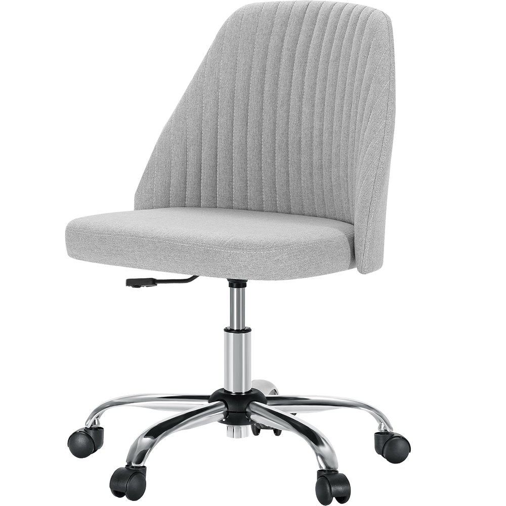 Gray and Silver Adjustable Height Swivel Rolling Office Chair HomeRoots