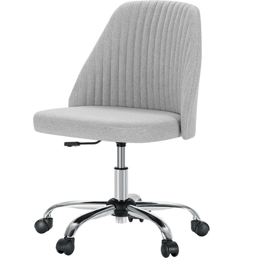 Gray and Silver Adjustable Height Swivel Rolling Office Chair HomeRoots