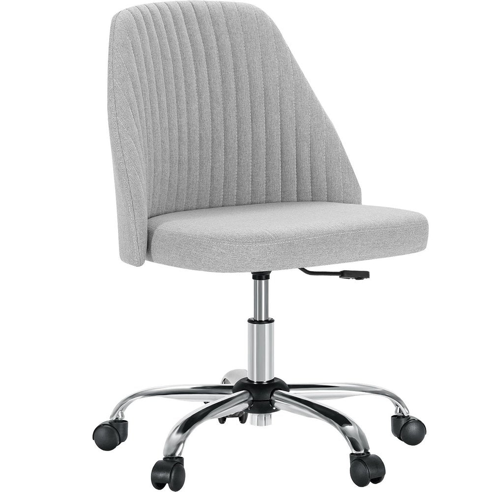 Gray and Silver Adjustable Height Swivel Rolling Office Chair HomeRoots