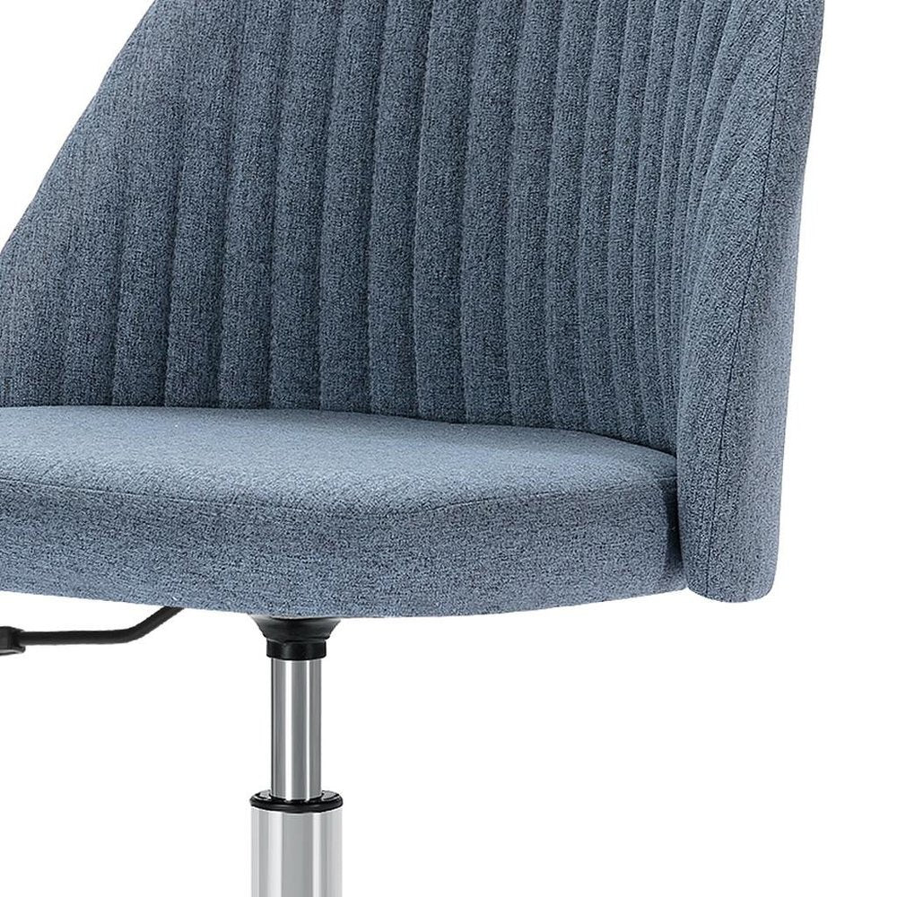 Blue and Silver Adjustable Height Swivel Rolling Office Chair HomeRoots