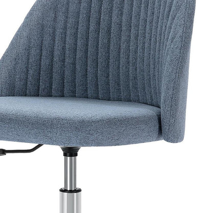 Blue and Silver Adjustable Height Swivel Rolling Office Chair HomeRoots