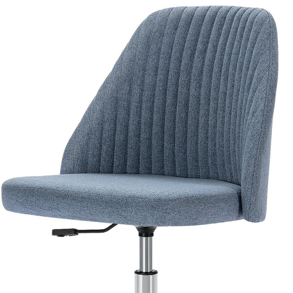 Blue and Silver Adjustable Height Swivel Rolling Office Chair HomeRoots