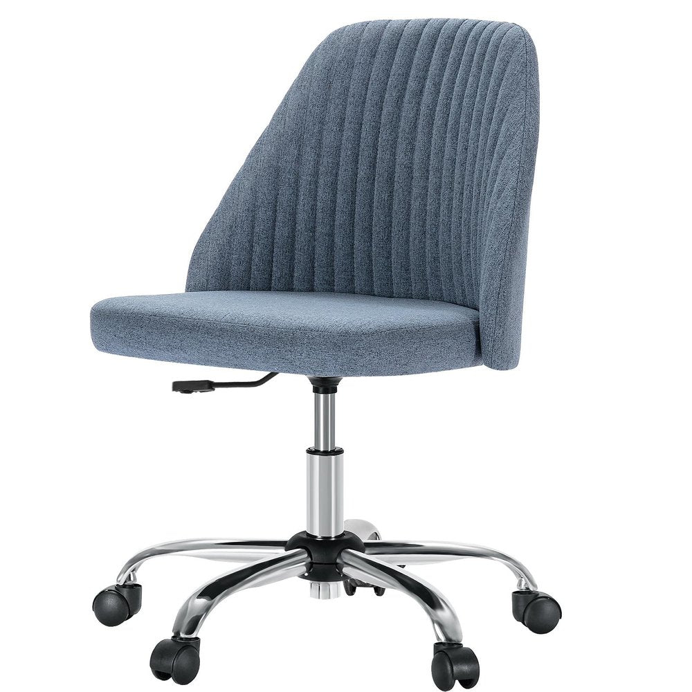 Blue and Silver Adjustable Height Swivel Rolling Office Chair HomeRoots