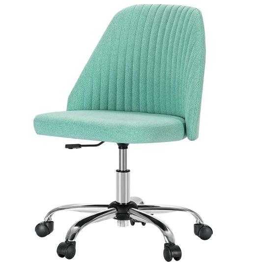 Green and Silver Adjustable Height Swivel Rolling Office Chair HomeRoots