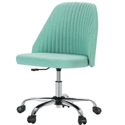 Green and Silver Adjustable Height Swivel Rolling Office Chair HomeRoots