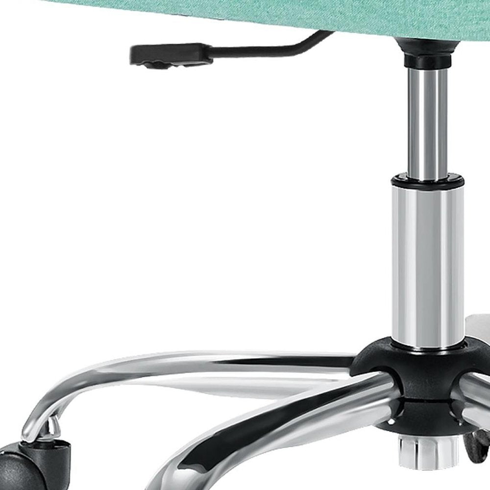 Green and Silver Adjustable Height Swivel Rolling Office Chair HomeRoots
