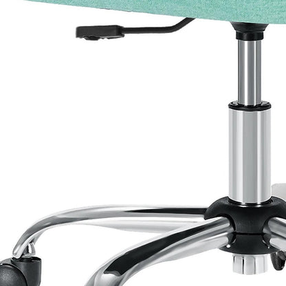 Green and Silver Adjustable Height Swivel Rolling Office Chair HomeRoots
