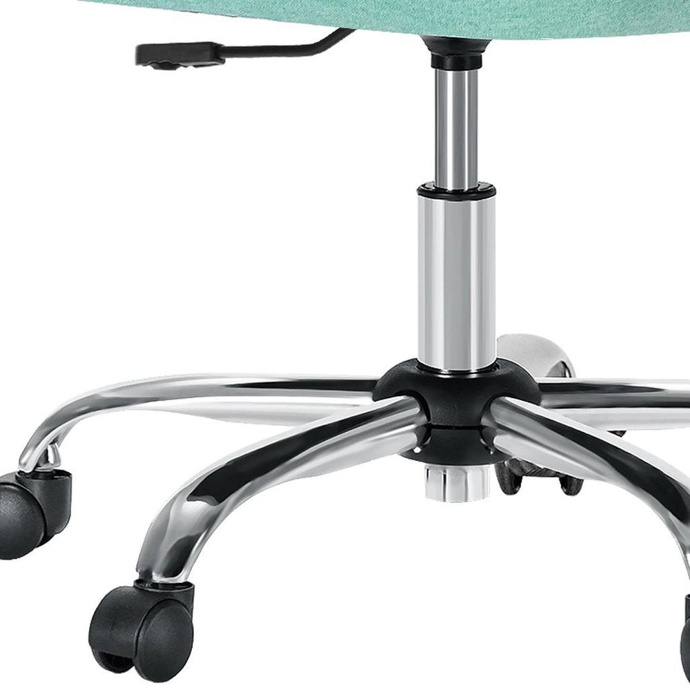 Green and Silver Adjustable Height Swivel Rolling Office Chair HomeRoots