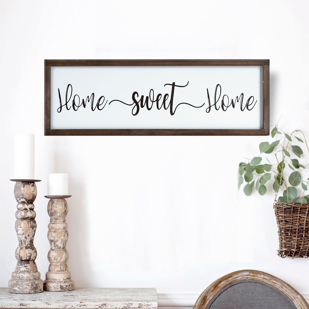 24" X 9" White And Black "Bless", "Stay A While", "Home Sweet Home" Wood Wall Decor — view 2