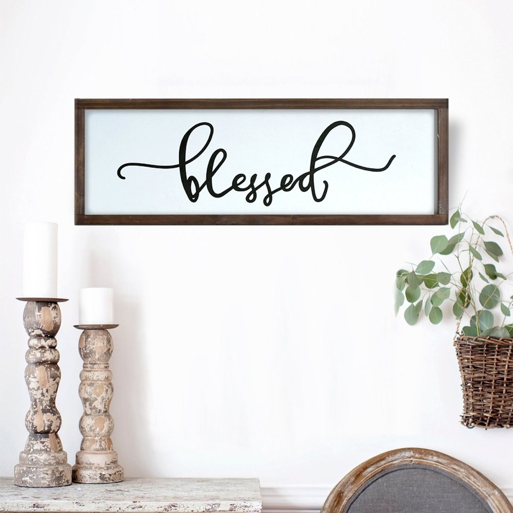 24" X 9" White And Black "Bless", "Stay A While", "Home Sweet Home" Wood Wall Decor — view 3