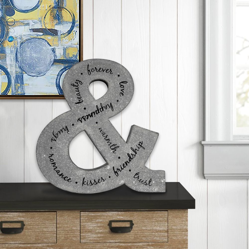 20" X 18" Black And Gray Galvanized Metal Ampersand Hanging Wall Decor — view 1