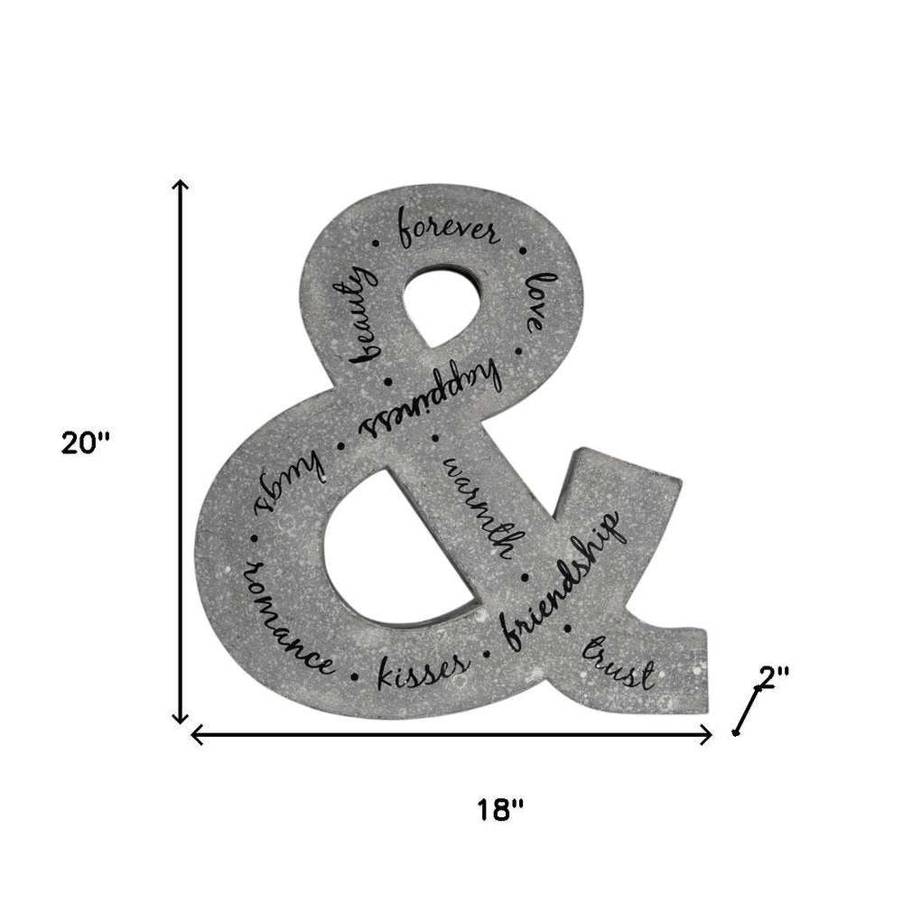 20" X 18" Black And Gray Galvanized Metal Ampersand Hanging Wall Decor — view 3