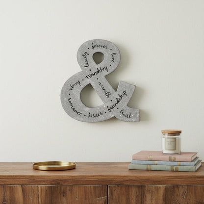 20" X 18" Black And Gray Galvanized Metal Ampersand Hanging Wall Decor