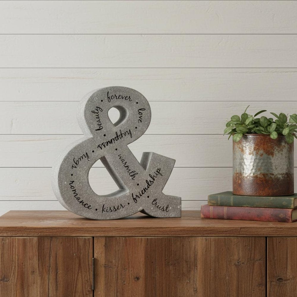 20" X 18" Black And Gray Galvanized Metal Ampersand Hanging Wall Decor — view 7