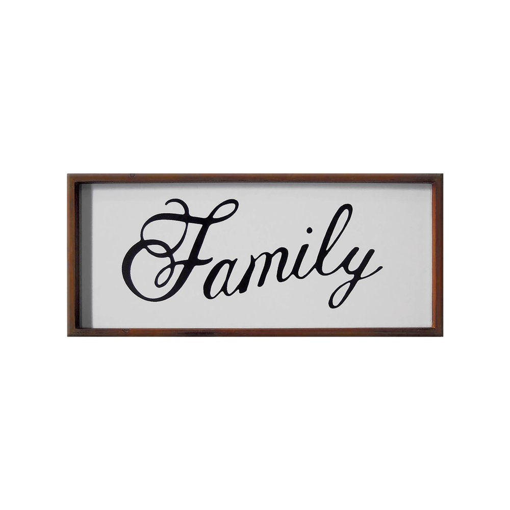 12" X 28" Brown And White Family Wood Wall Decor — view 1