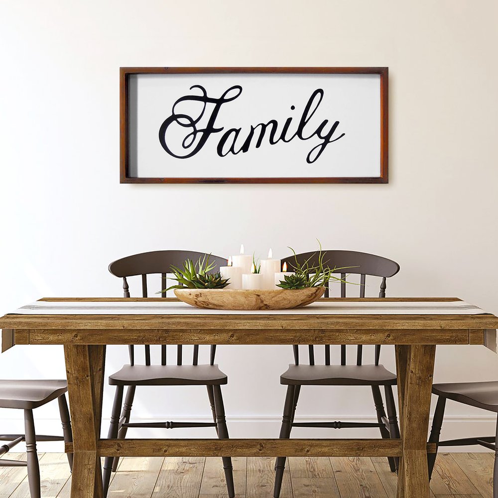 12" X 28" Brown And White Family Wood Wall Decor — view 2