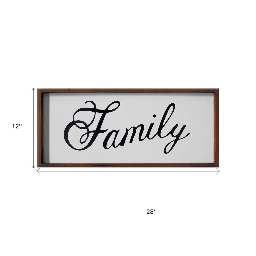12" X 28" Brown And White Family Wood Wall Decor — view 4
