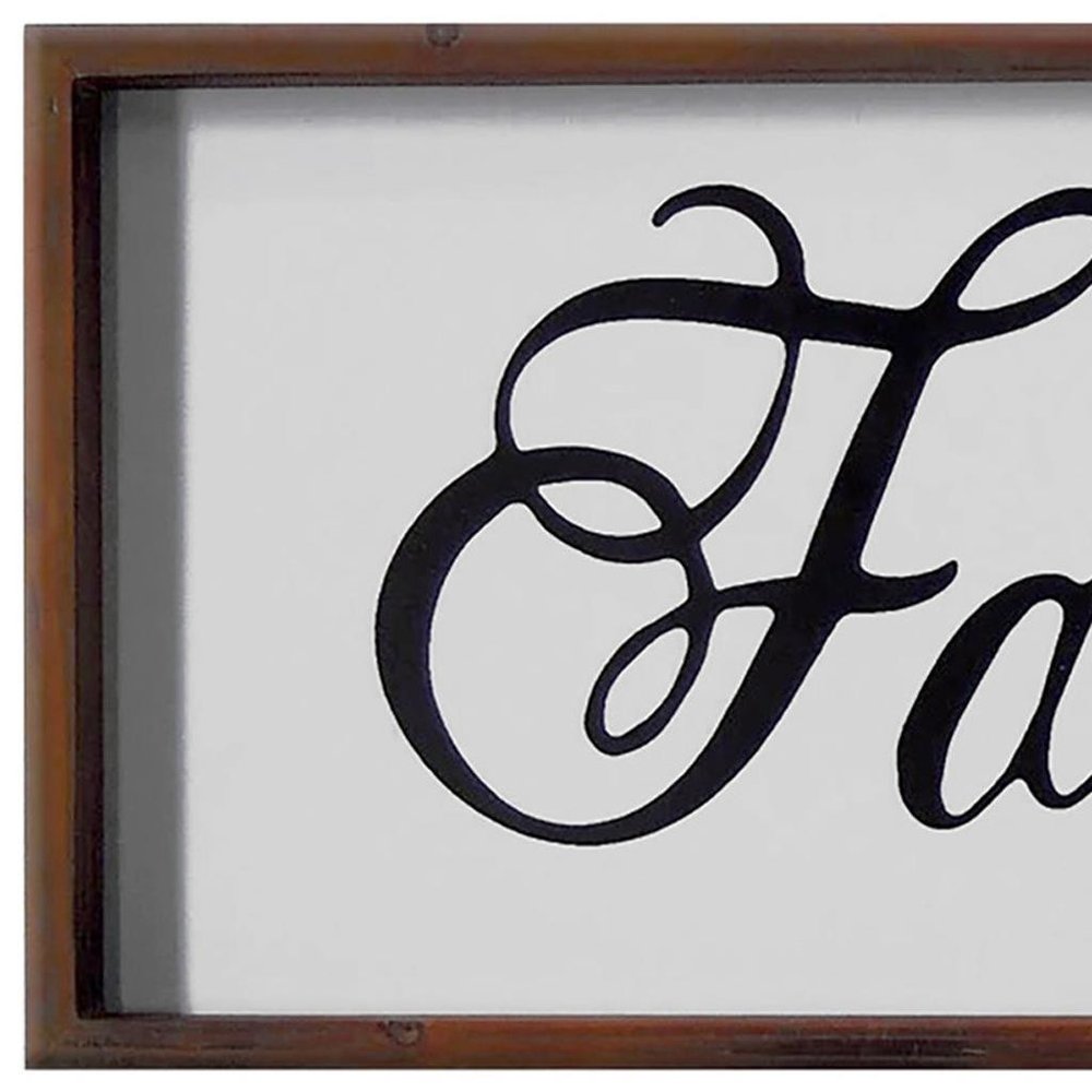 12" X 28" Brown And White Family Wood Wall Decor — view 3